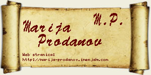 Marija Prodanov vizit kartica